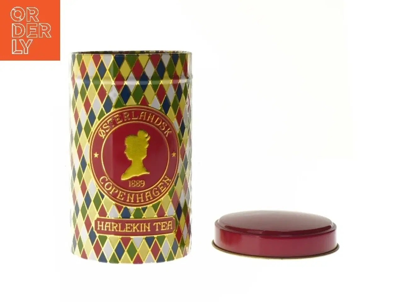 Billede 2 - Østerlandsk Harlekin Tea dåse fra Østerlandsk (str. Ø 8,5 cm længde 14,5 cm)