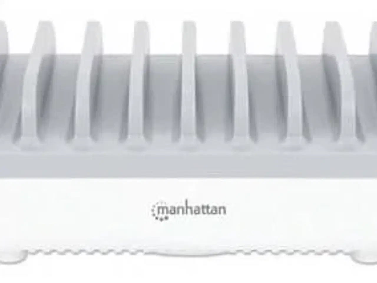 Billede 3 - USB opladerstation – Manhattan, 10 porte (3x USB-C op til 18 W PD + 7x USB-A op til 12 W), 120 W, hvid/grå