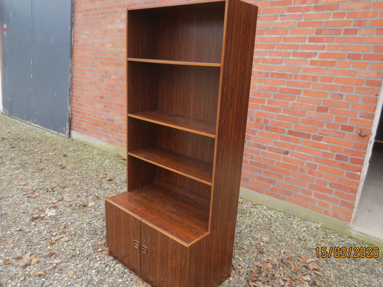 Billede 3 - 1 stk Palisander Reol med hylder og skab 
