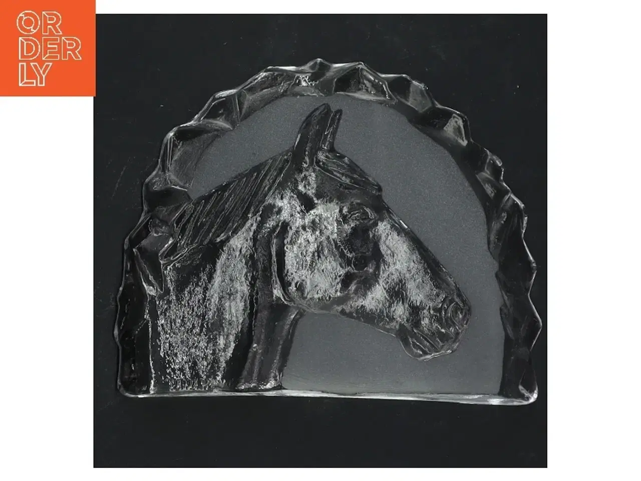 Billede 1 - Glasfigur af hest (str. 14x11 cm)