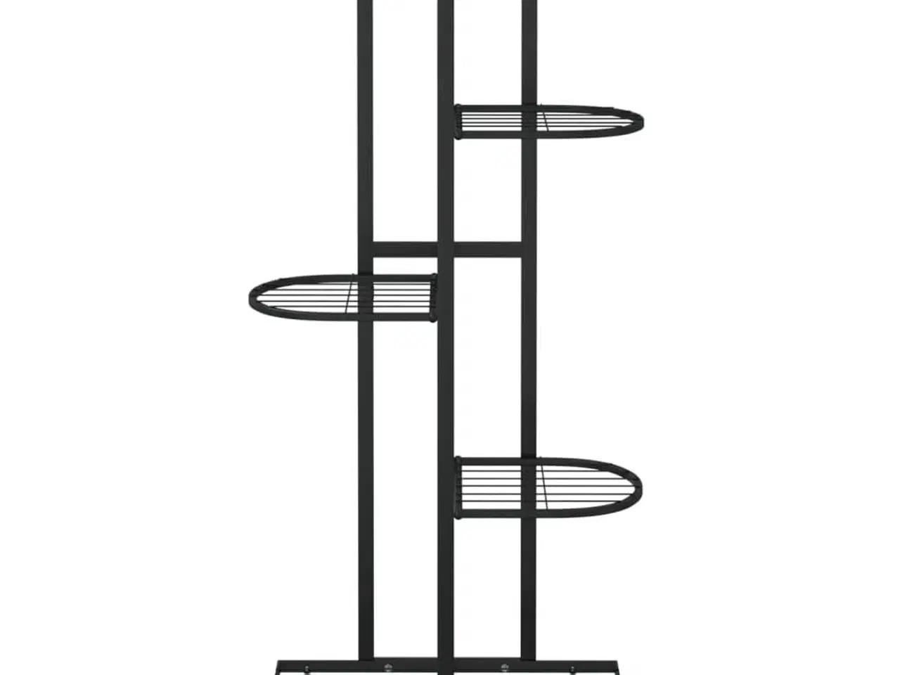 Billede 3 - Blomsterstativ 5 niveauer med hjul 44x23x100 cm jern sort