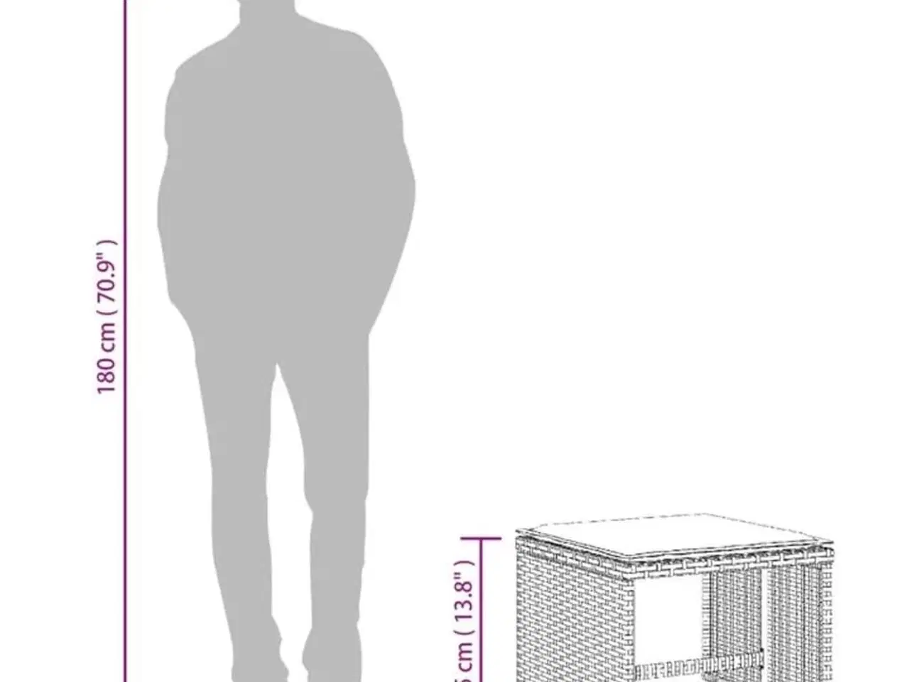 Billede 10 - Haveskammel med hynder 4 stk. 40x40x35 cm polyrattan sort