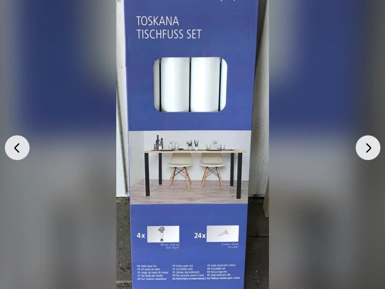 Billede 2 - 4 styk Bordben hvid metal