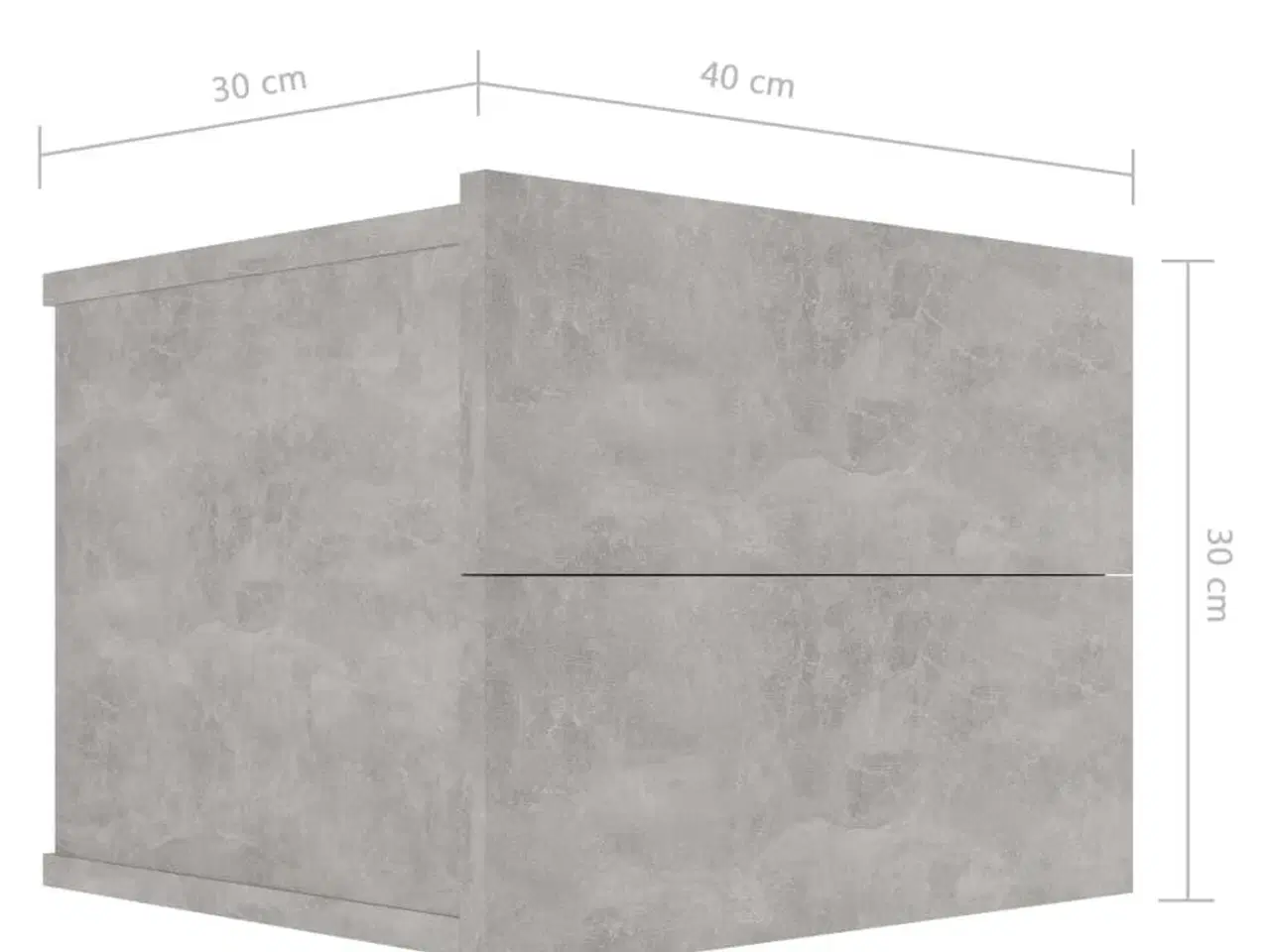 Billede 8 - Sengeskabe 2 stk. 40x30x30 cm spånplade betongrå