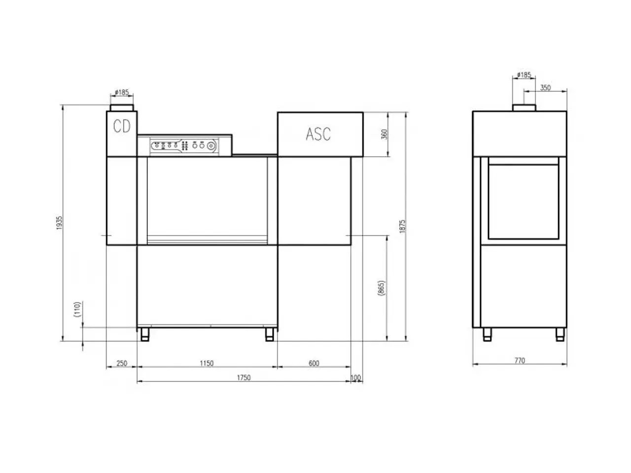 Billede 2 - Tunnel opvaskemaskine – 2100x790x1925 mm