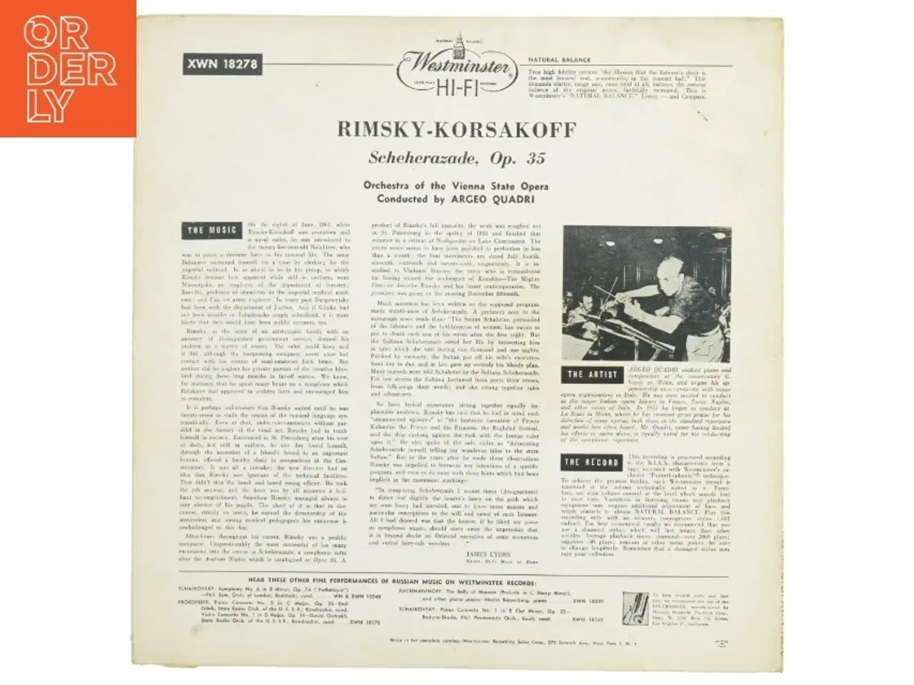 Billede 2 - Scheherazade af Kimsky-Korsakoff (LP)