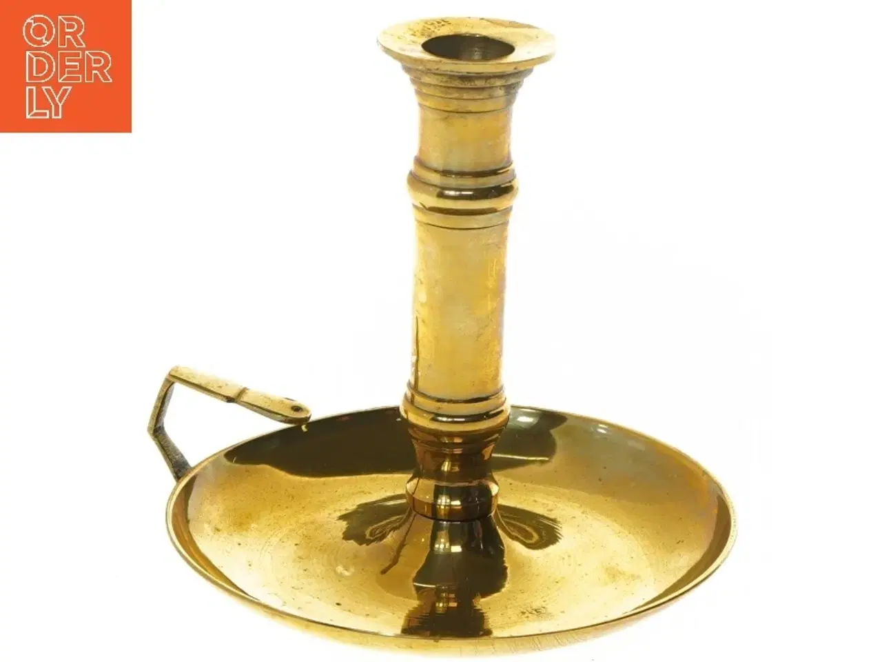 Billede 1 - Antik messing lysestage (str. 15 cm)