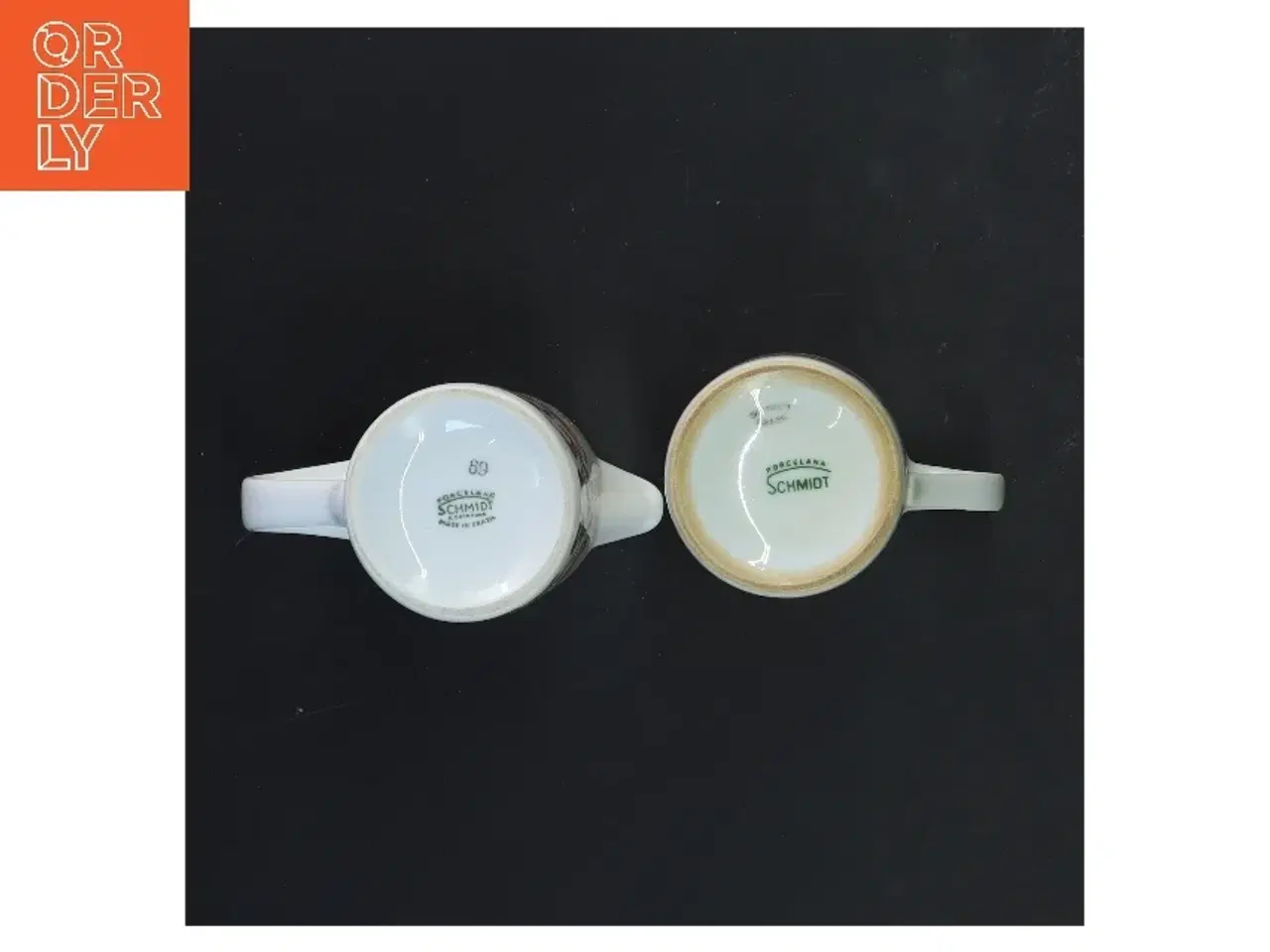 Billede 3 - Porcelæns mælkekande og kop fra Schmidt (str. 2 stk Ø 6,5&6 cm længde 9,5x7,5 cm)