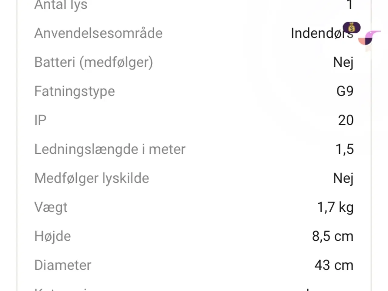 Billede 4 - 2 stk. Belid Eclipse pendler Ø43 cm.