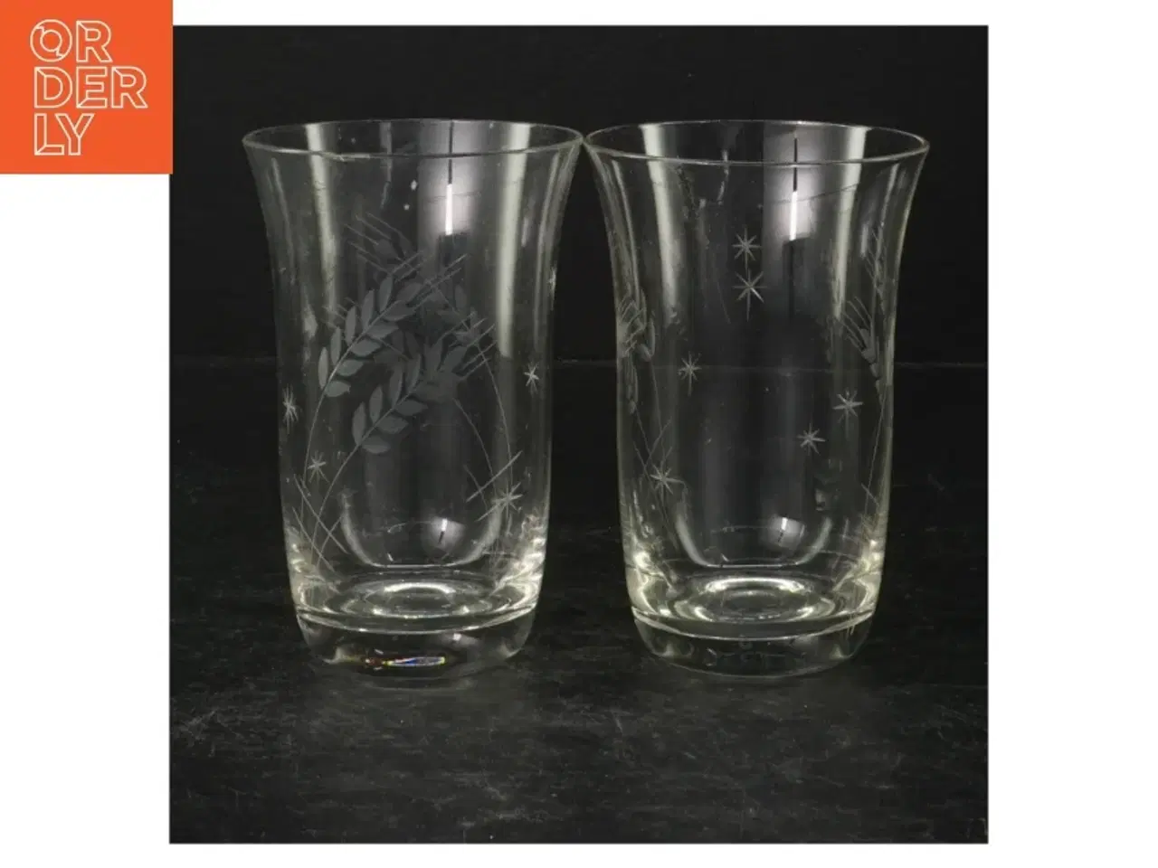 Billede 2 - Gravérede glas (str. Ø 9 cm. længde, 12 cm)