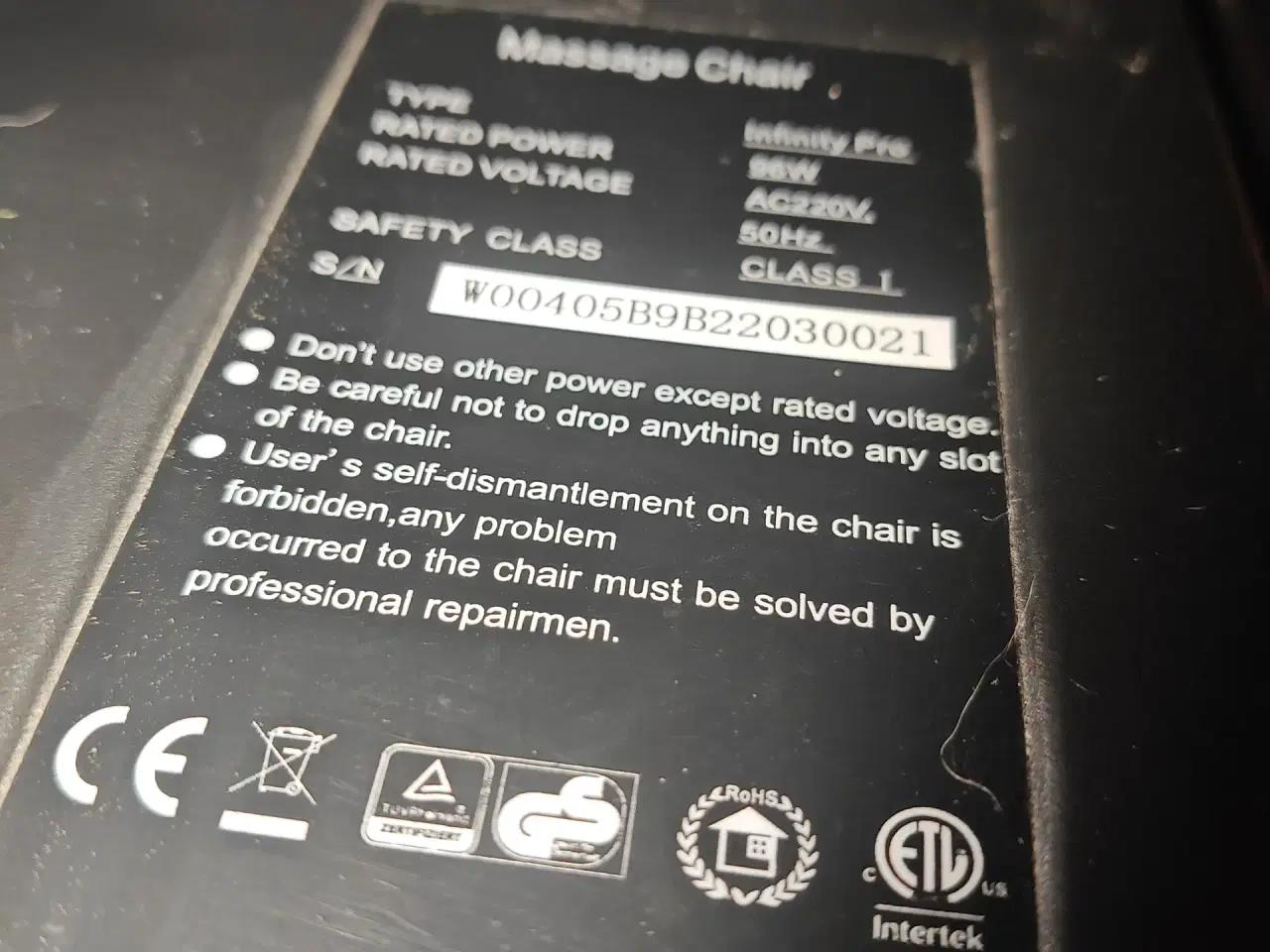 Billede 5 - Massagestole fra Carelax Infinity Pro Sort