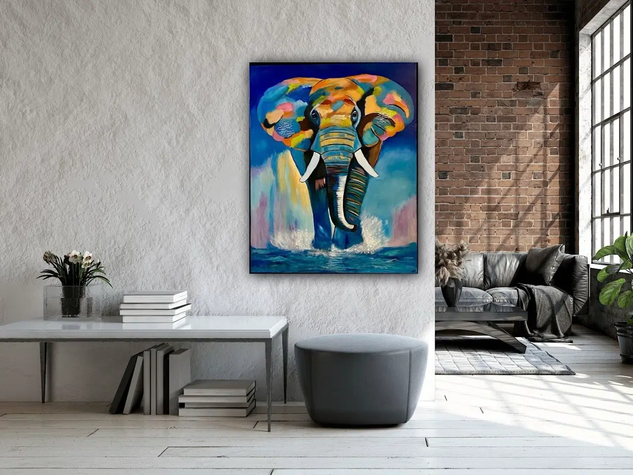 Billede 3 - Maleri Elefant 