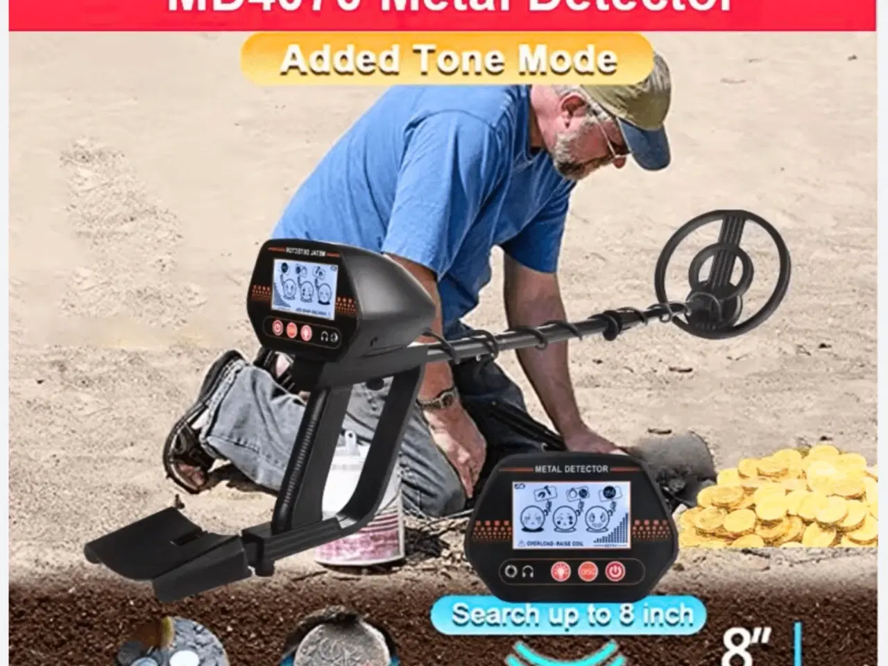 Billede 3 - Md830 metaldetektor med LCD-display