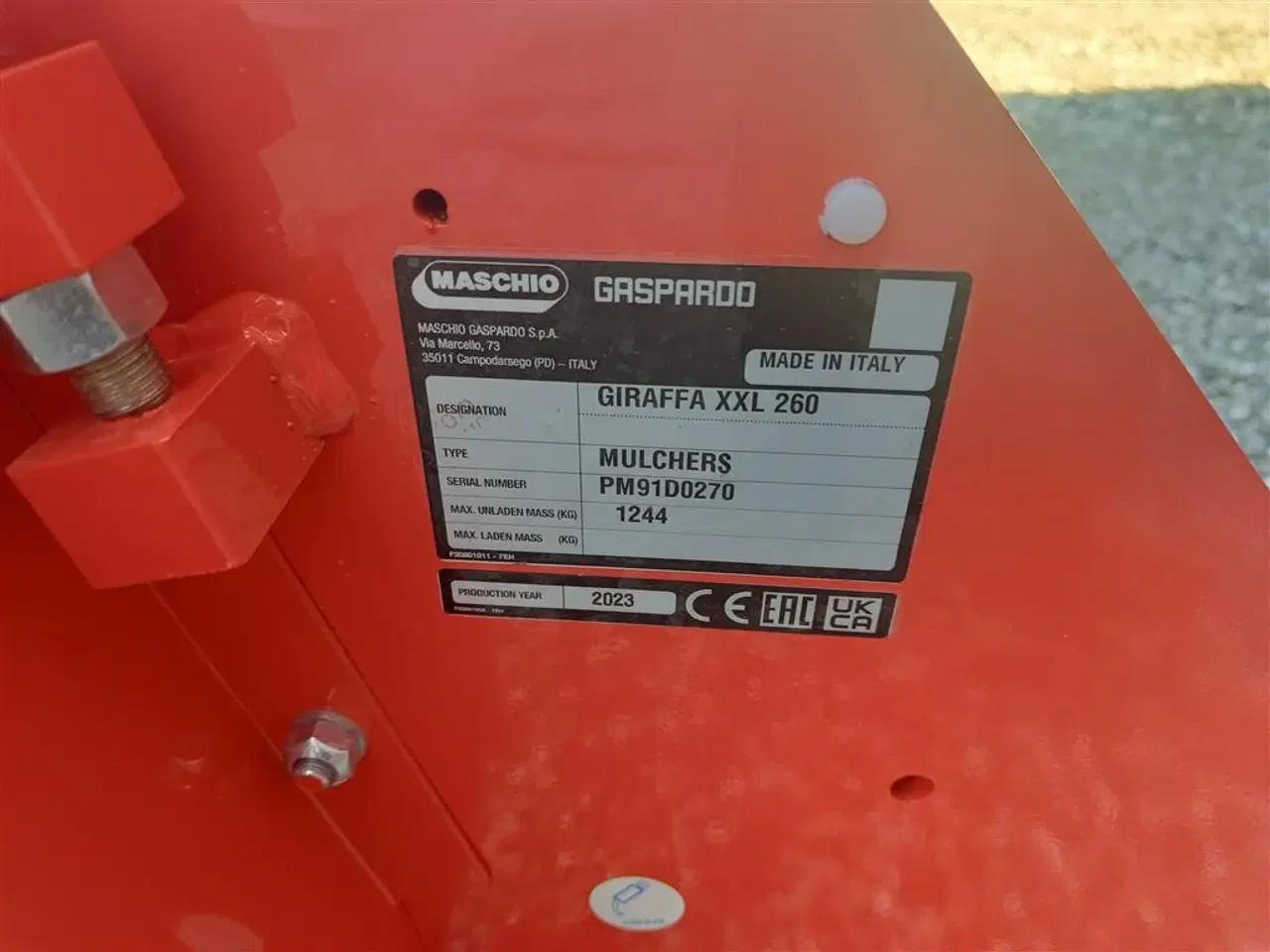 Billede 6 - Maschio Giraffa XXL 260 med HD rotor, H-14 gearbox og vidvinkel PTO (Over gemt lager maskine)