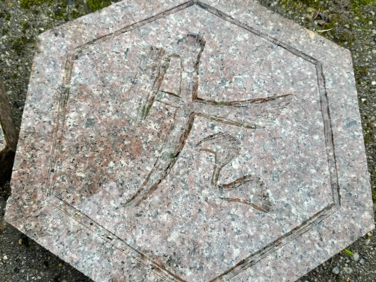 Billede 2 - Granit trædesten med tegn de fire årstider