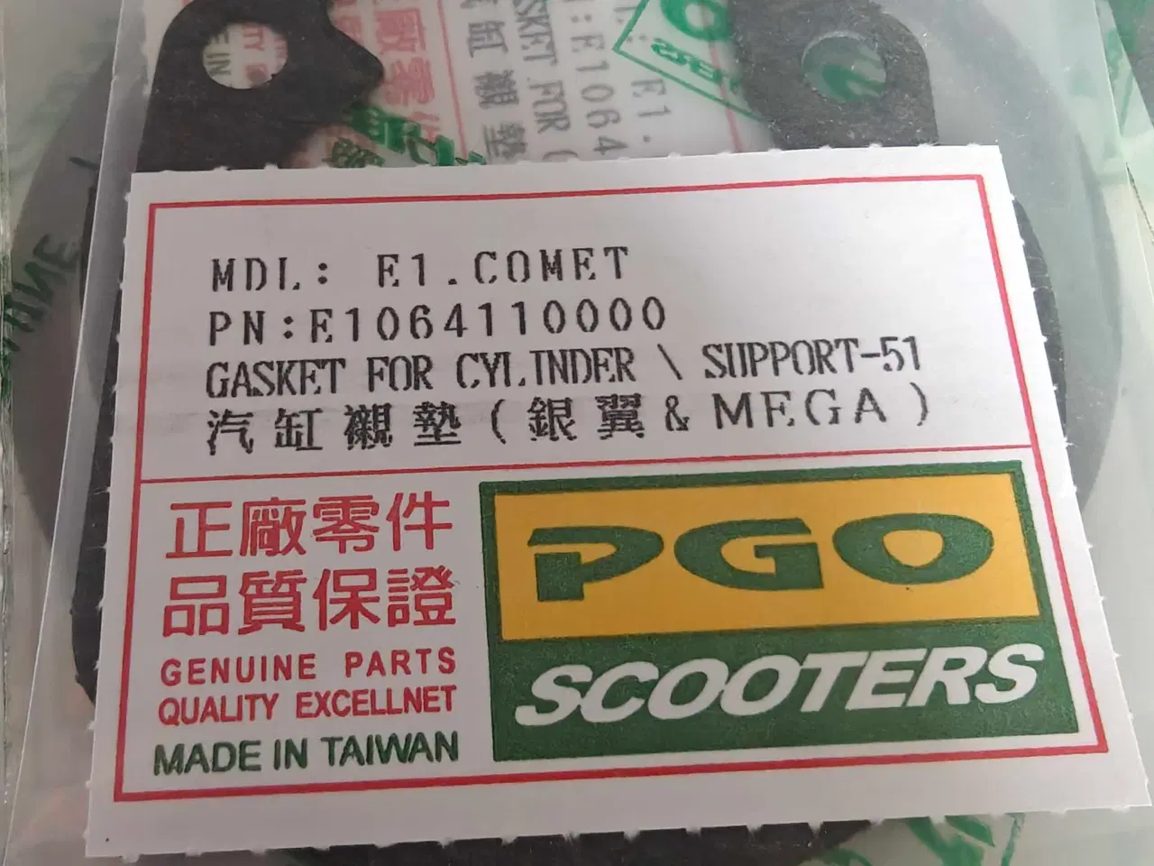 Billede 1 - PGO Comet. Ny Original Bundpakning