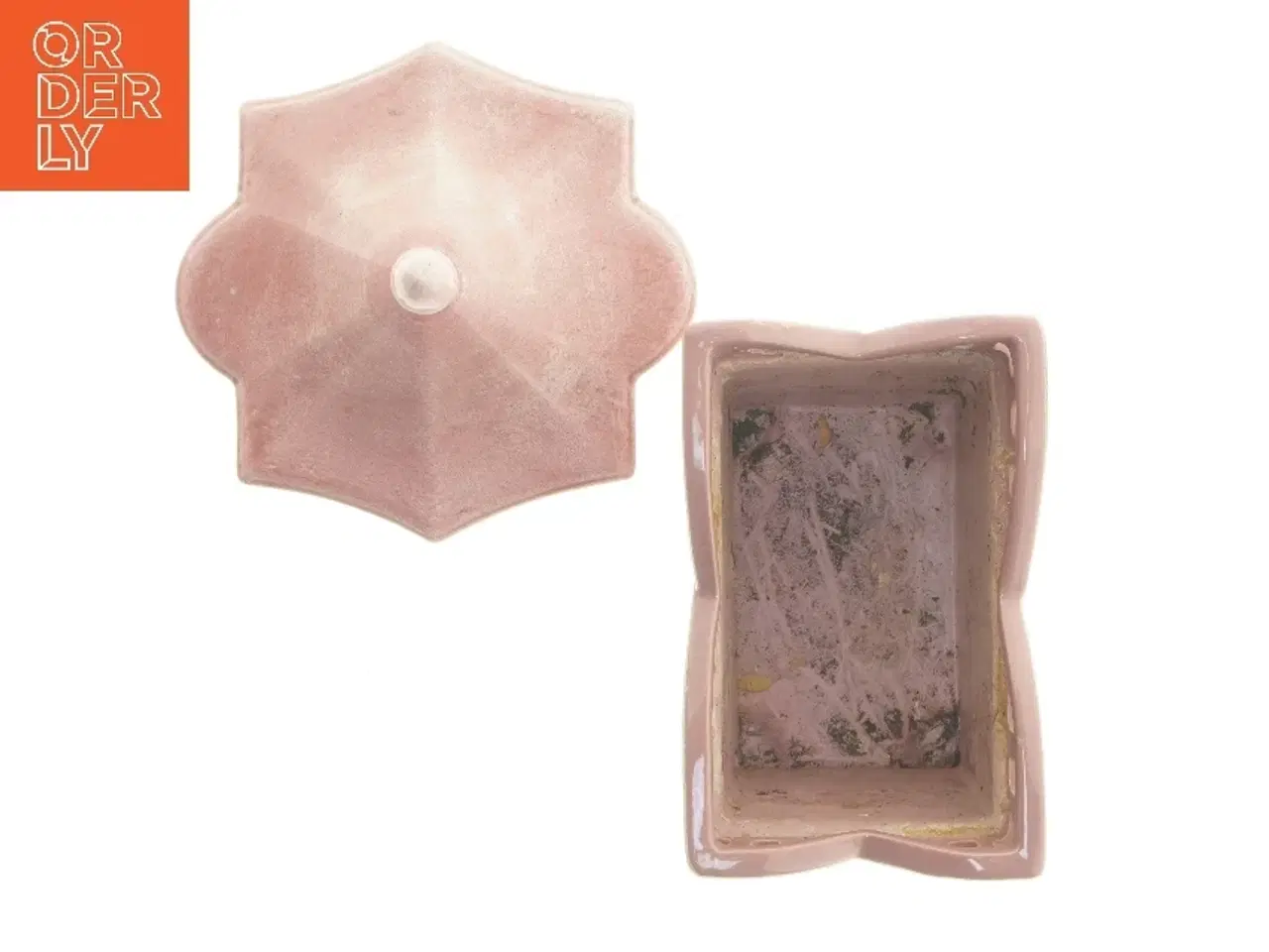 Billede 2 - Dekorativ skål med låg (str. låg:18x18x18 u. låg:15,5x10x14,5 cm)