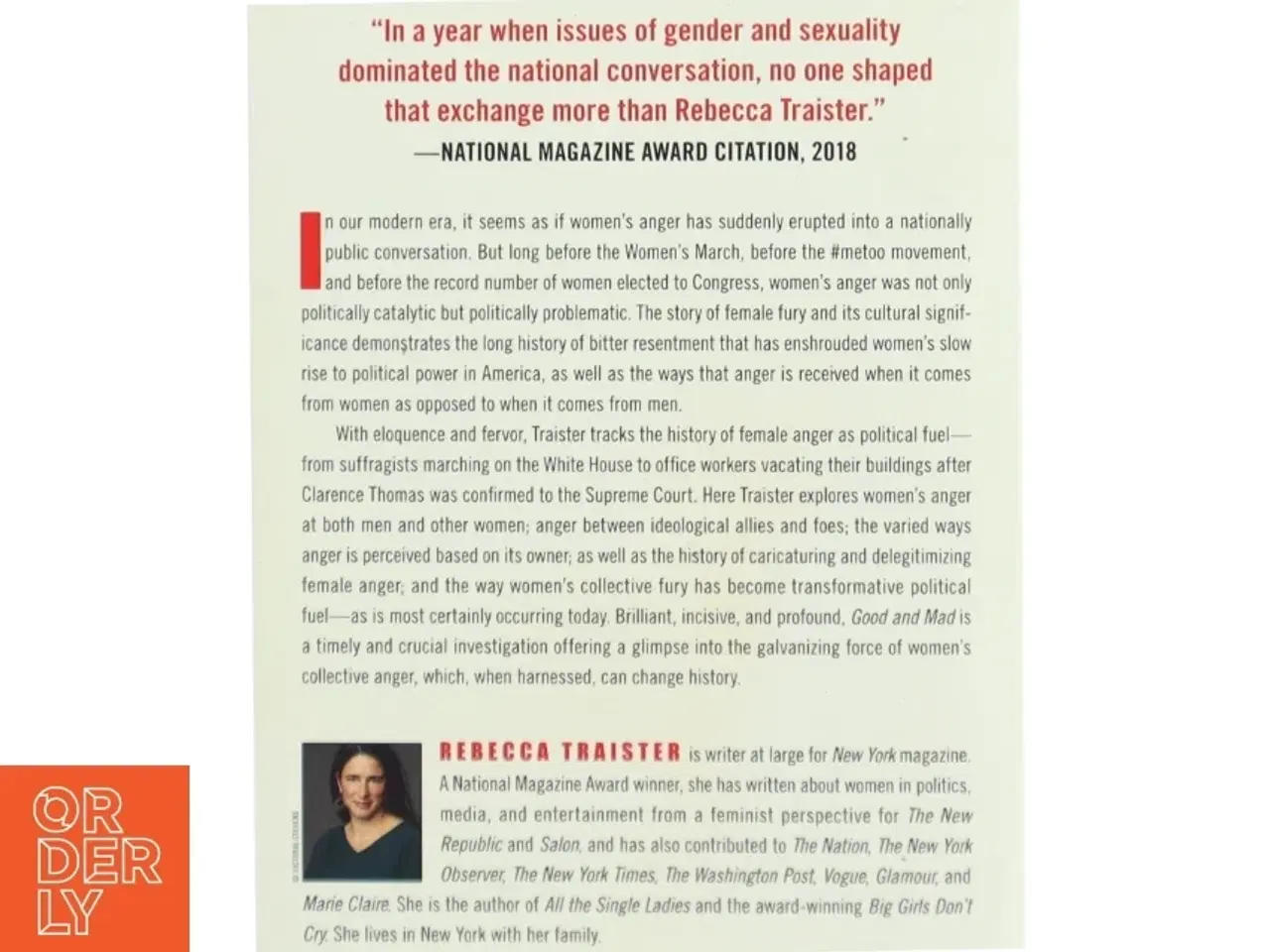 Billede 2 - Good and mad : the revolutionary power of women&#39;s anger af Rebecca Traister (Bog)
