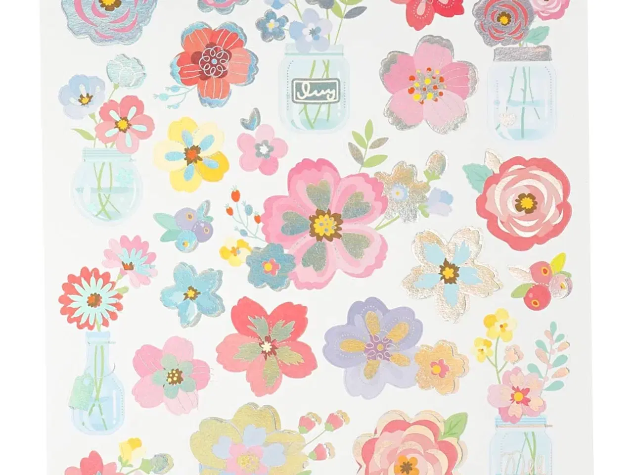 Billede 1 - Forårsblomster Stickers - 15x16,5 cm, 1 ark