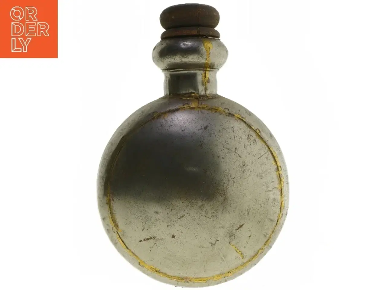 Billede 2 - Dekorativ Vintage metal flaske med træprop (str. 30x25 cm)