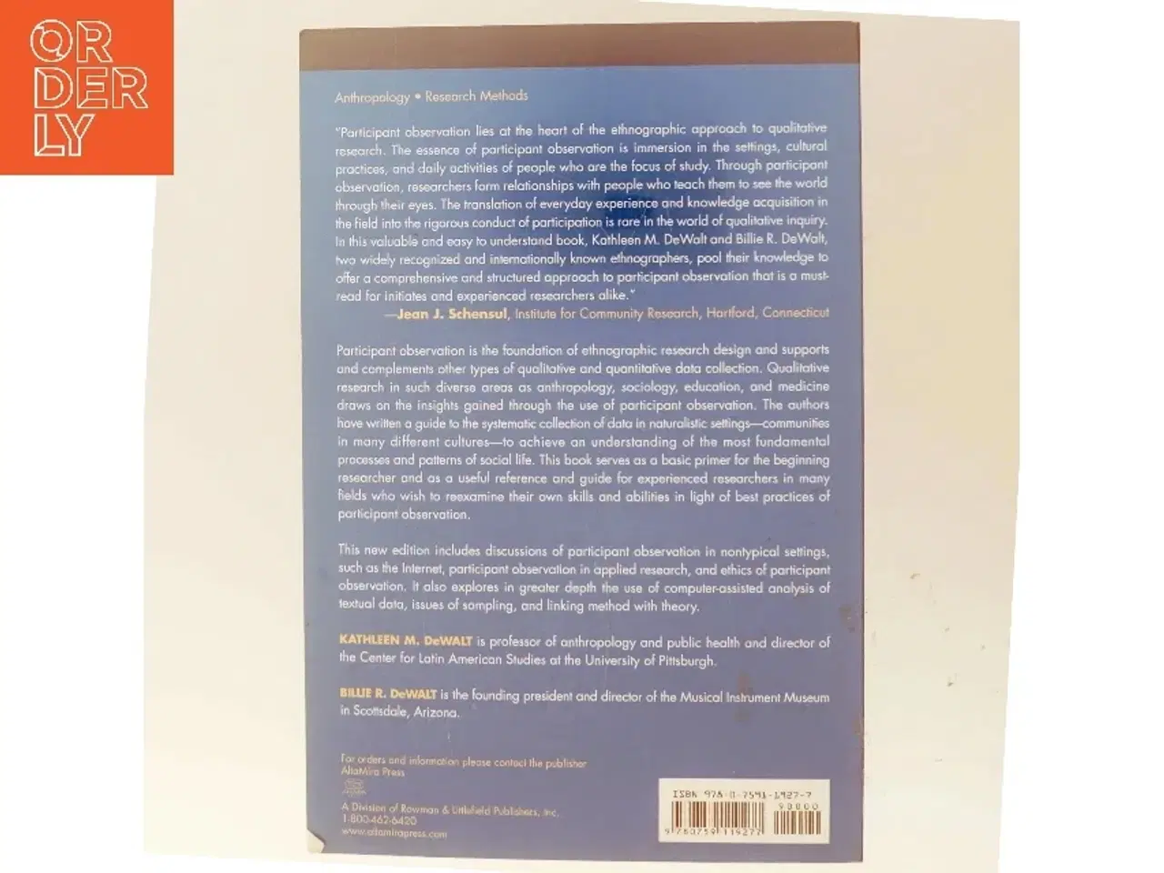 Billede 3 - Participant Observation af Kathleen M. DeWalt (Bog)