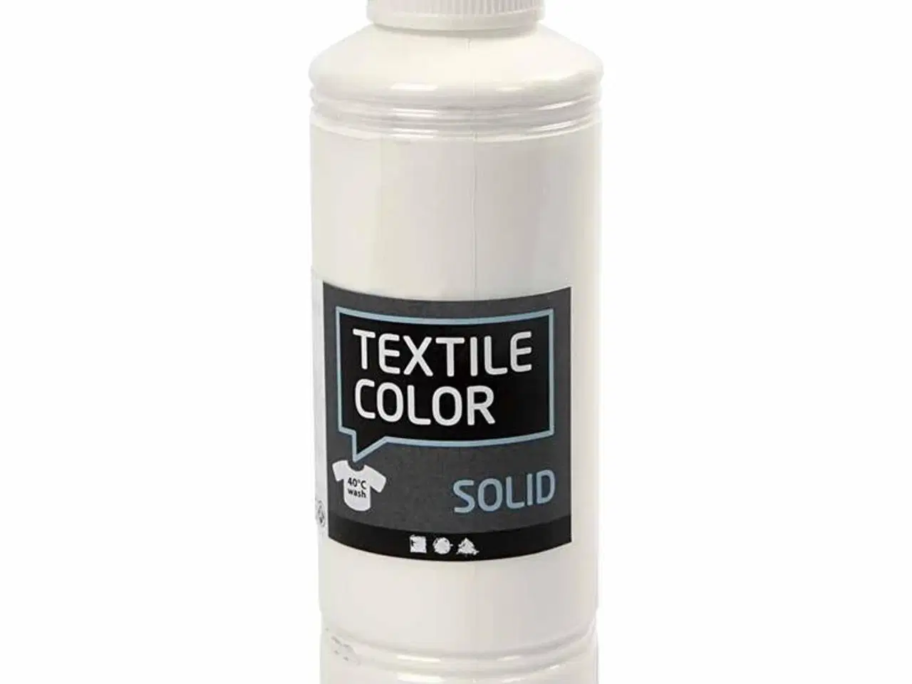 Billede 1 - Textile Solid Hvid Tekstilmaling 250ml - Dækkende Kvalitet