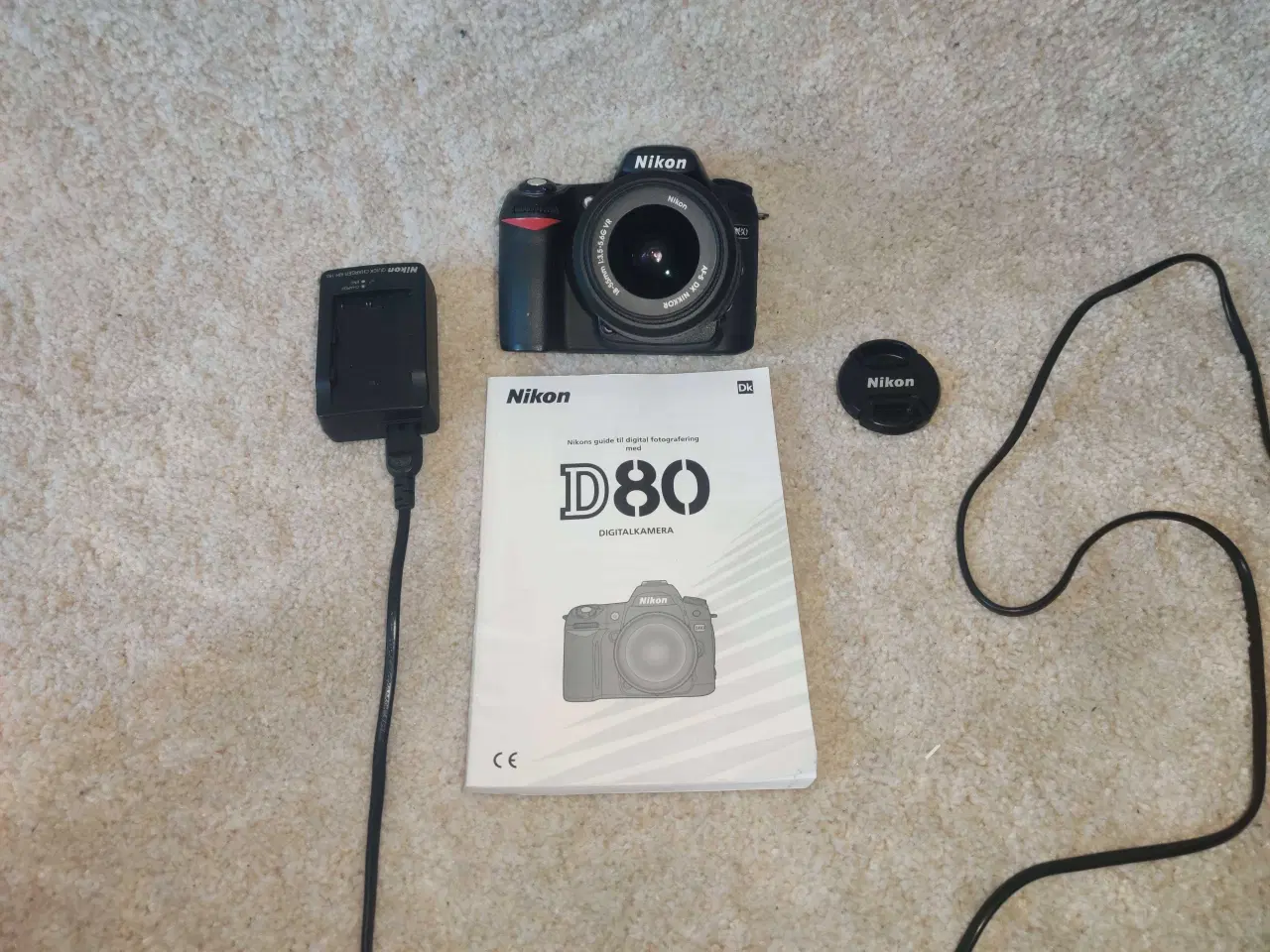 Billede 1 - Nikon D80 DSLR m. 18-55mm linse, oplader, batteri 