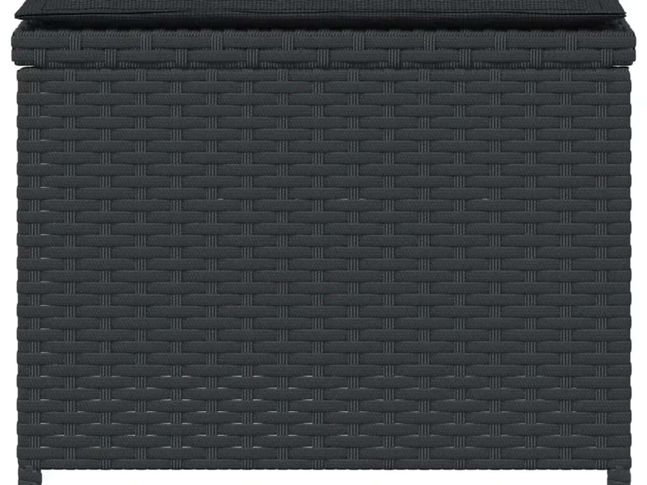 Billede 6 - Haveskammel med hynder 4 stk. 40x40x35 cm polyrattan sort