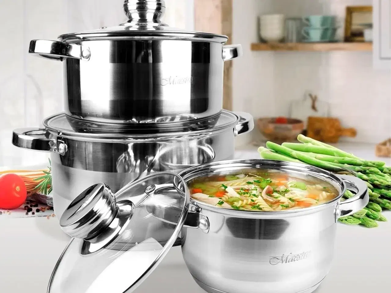 Billede 6 - Grydesæt i rustfrit stål – Maestro MR-2220-6L, 6 dele