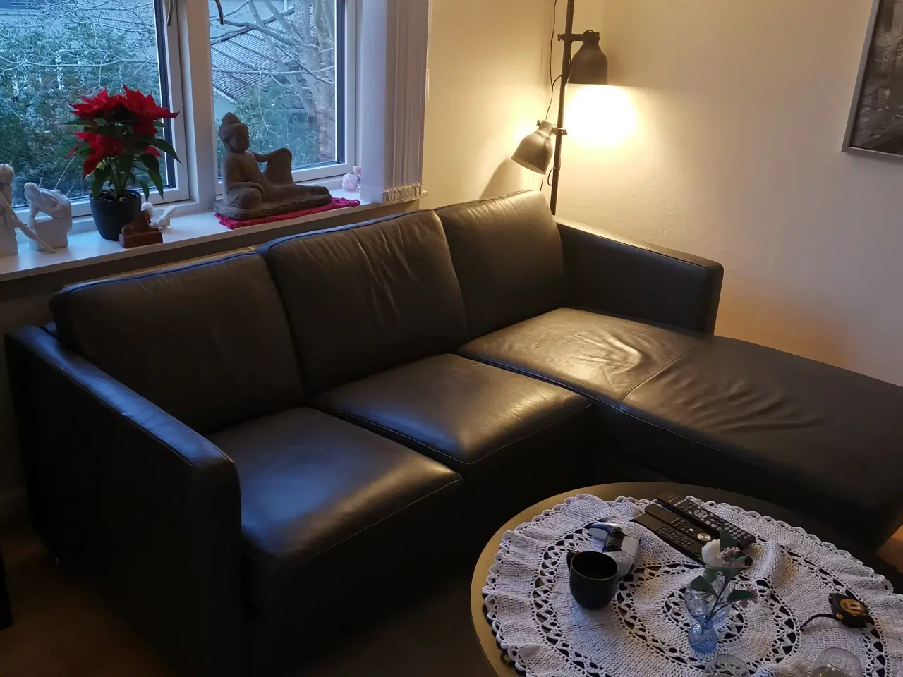 Billede 1 - Chaselong læder sofa 