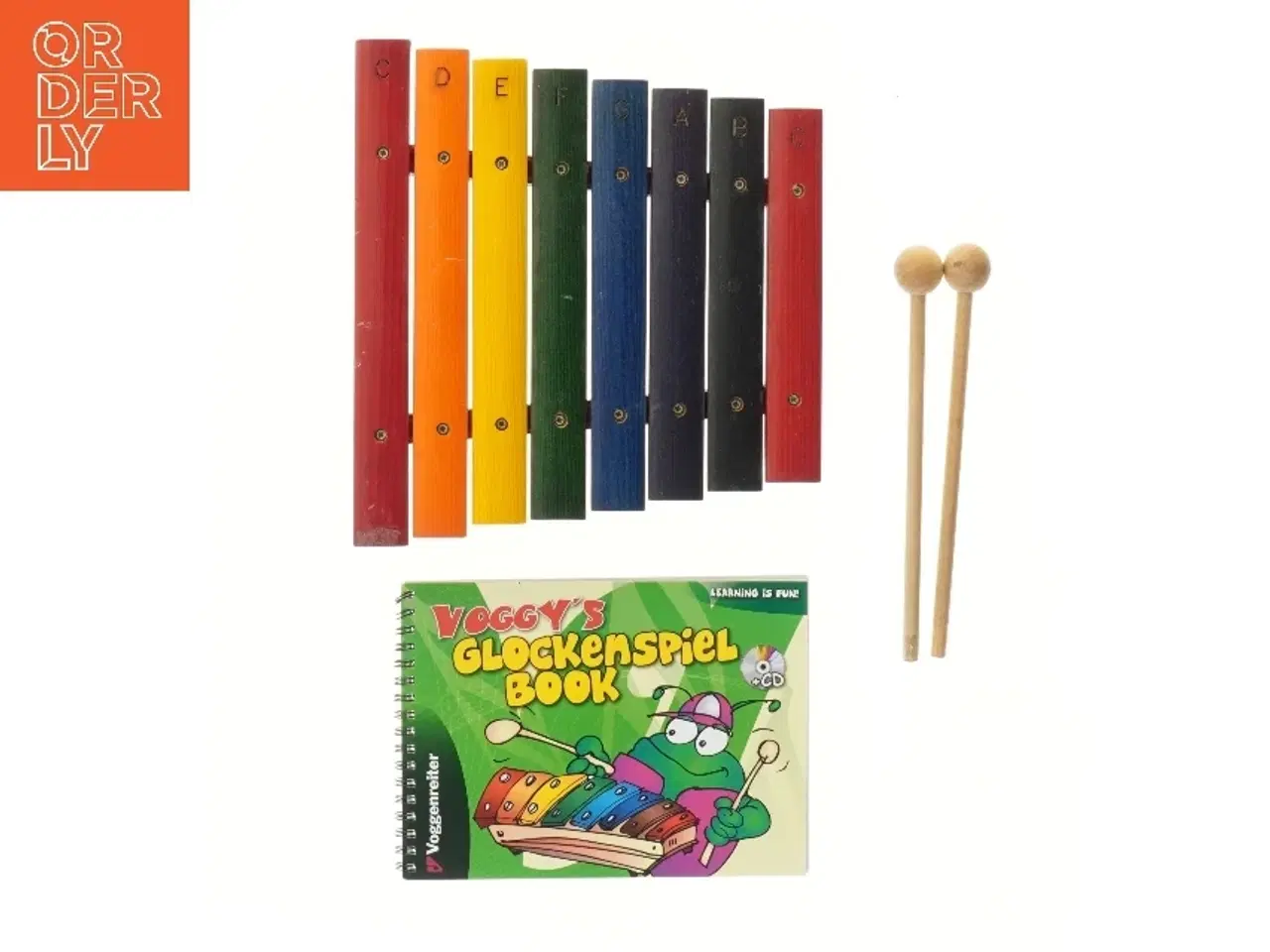 Billede 1 - Farverigt klokkespil med læringsbog (str. 23x24,5 cm)