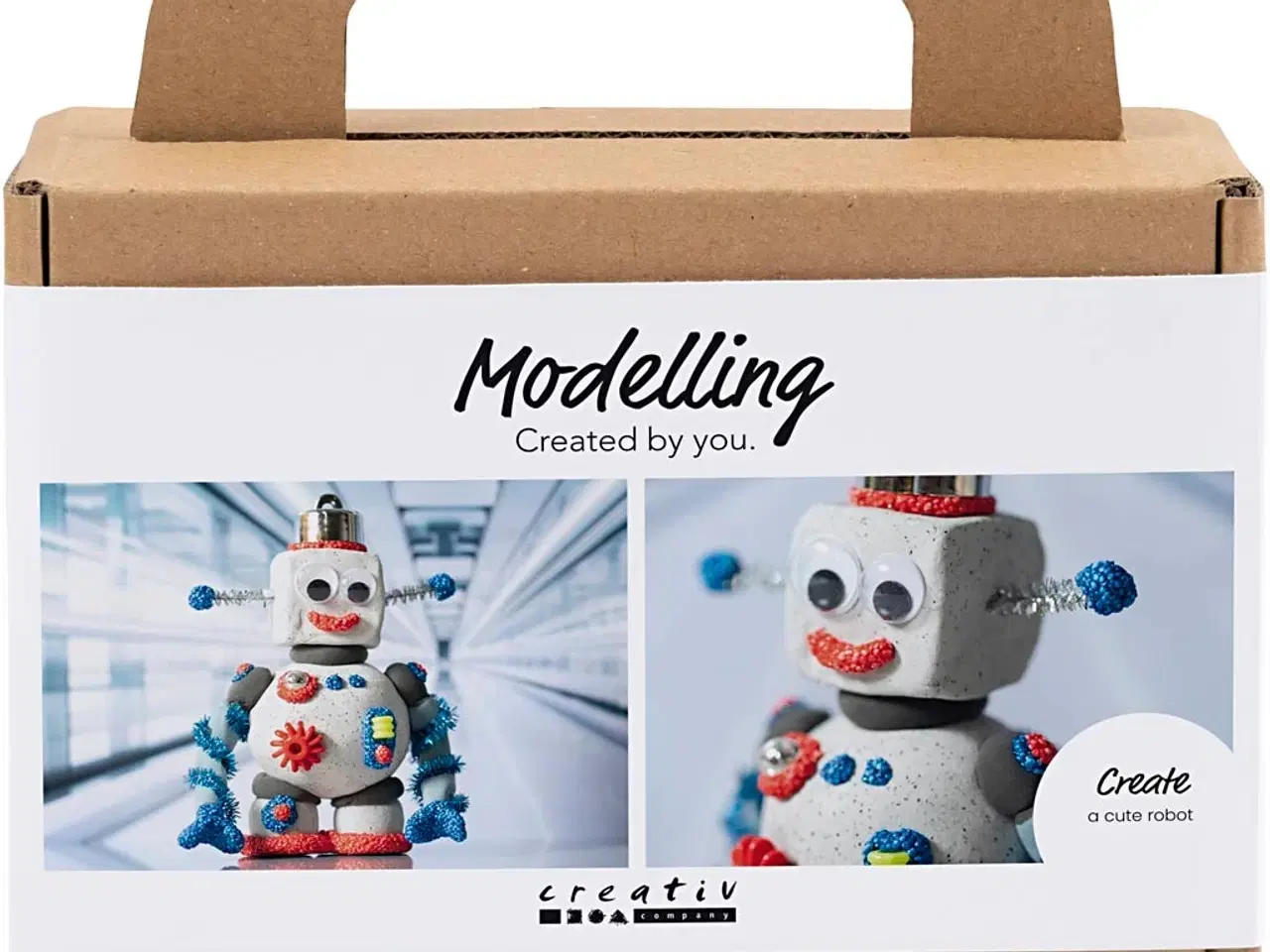 Billede 1 - Mini DIY Kit Modellering, robot, blå, grå, rød, 1 pk.