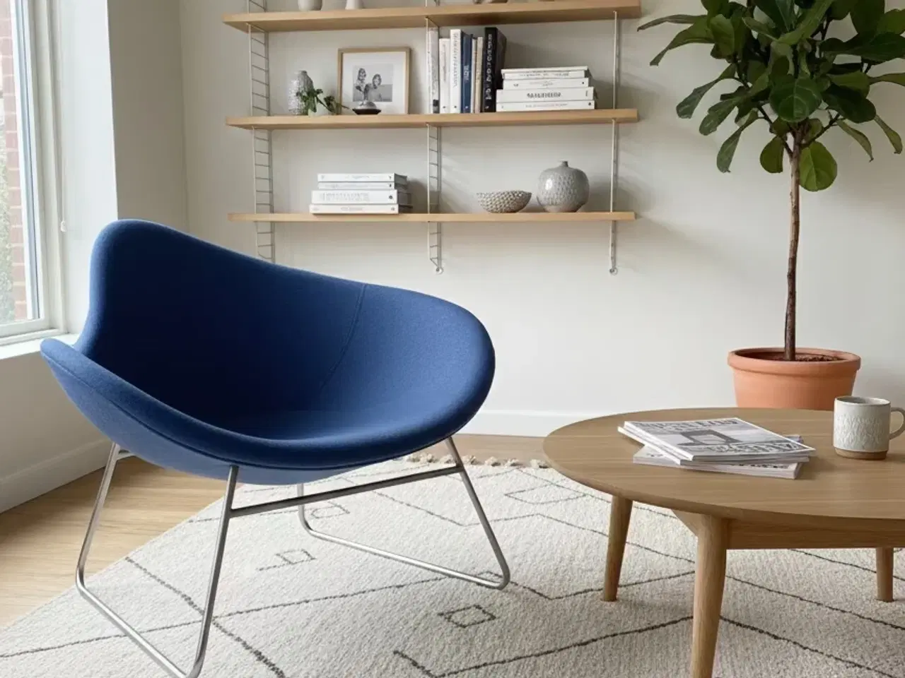 Billede 2 - +Halle | K2 Sled Loungestol (Kvadrat Rewool 767)