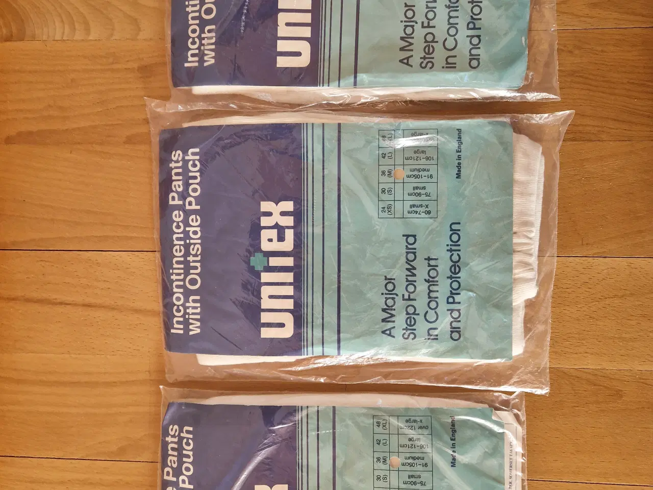 Billede 1 - 3 par Unitex Incontinens benklæder uåbnet.