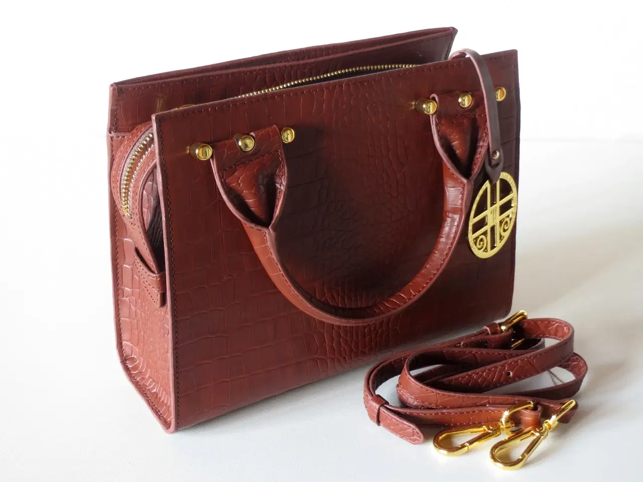 Billede 1 - Rødbrun håndtaske