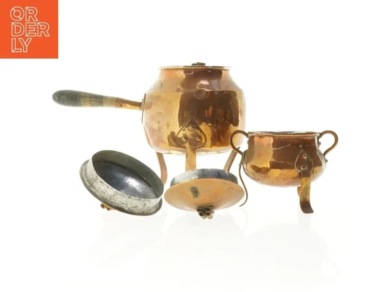 Billede 4 - Messing te-sæt med kaffekande og sukkerskål (str. 12 x 10 cm og 25 x 19 x 20 cm)