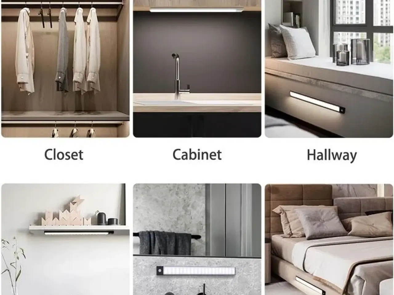 Billede 6 - 4 stk. LED sensorlys – 50 cm – Trådløs og genopladelig