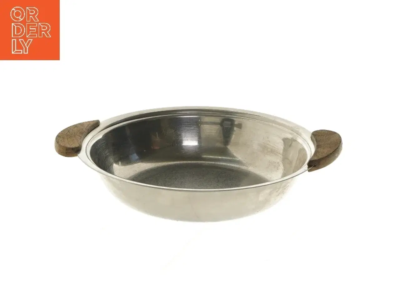 Billede 1 - Rustfrit stål skål med træhåndtag (str. Ø 22,5 cm)