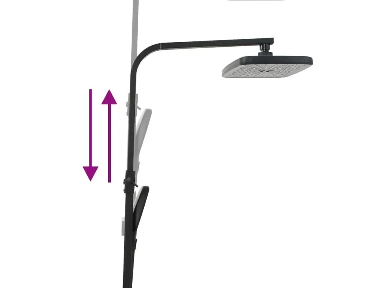 Billede 5 - Dobbelt brusehoved med blandingsbatteri og slange messing sort