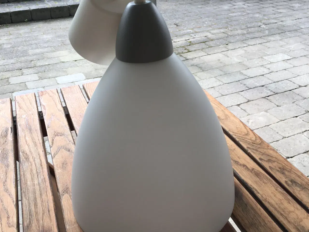 Billede 1 - Hvid glas loftslampe