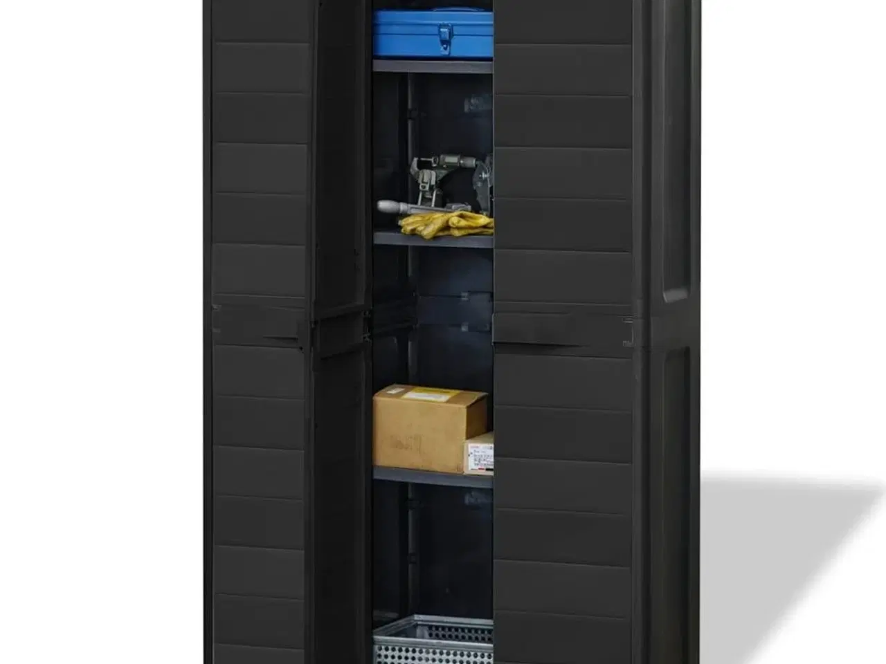 Billede 4 - Haveopbevaringsskab med 4 hylder sort