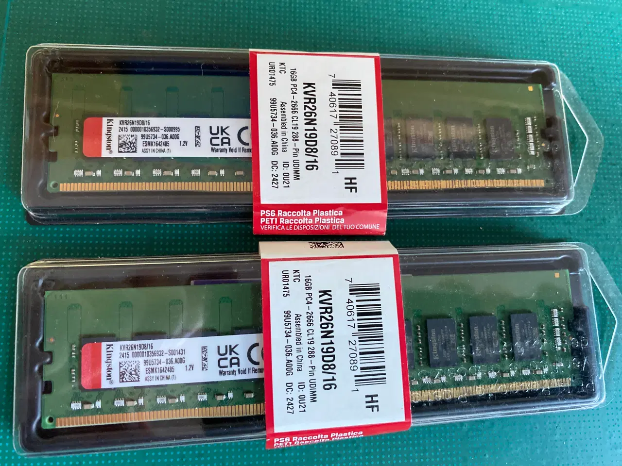 Billede 3 - To moduler af Kingston DDR4 RAM a 16 GB