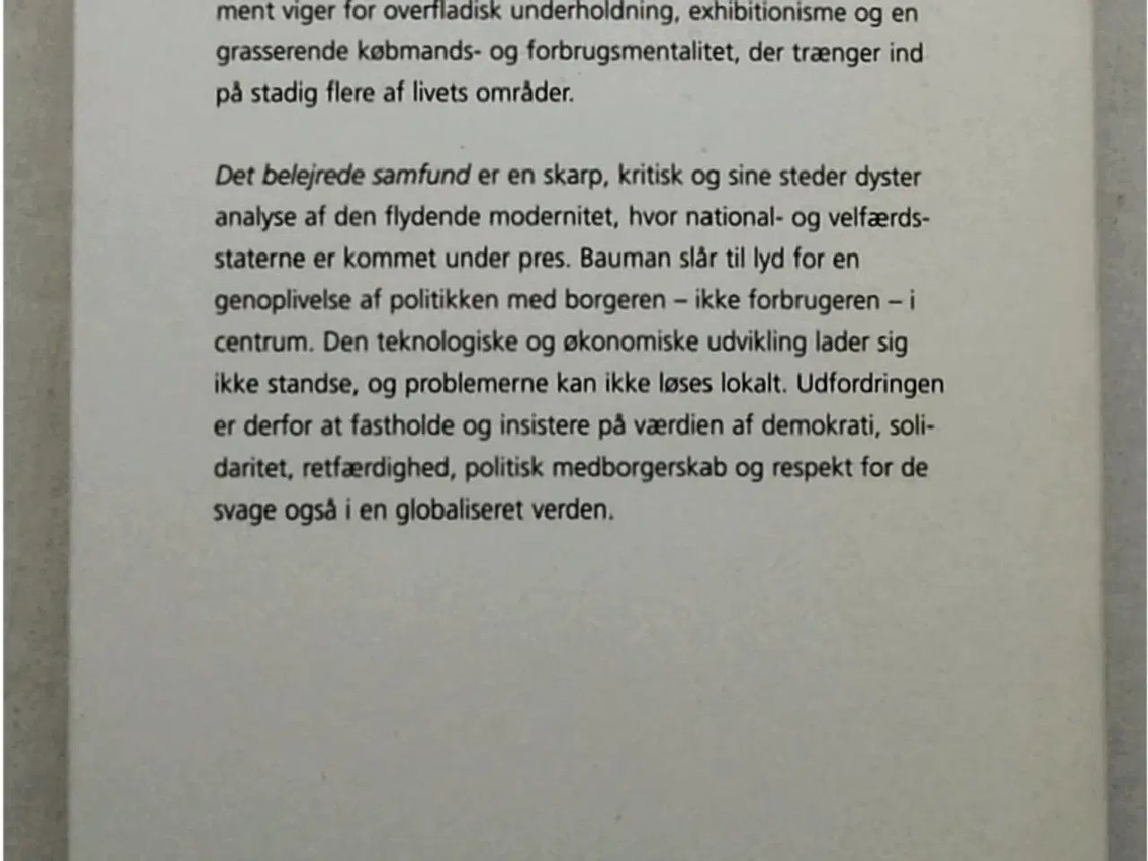 Billede 2 - Det belejrede samfund   Zygmunt Bauman