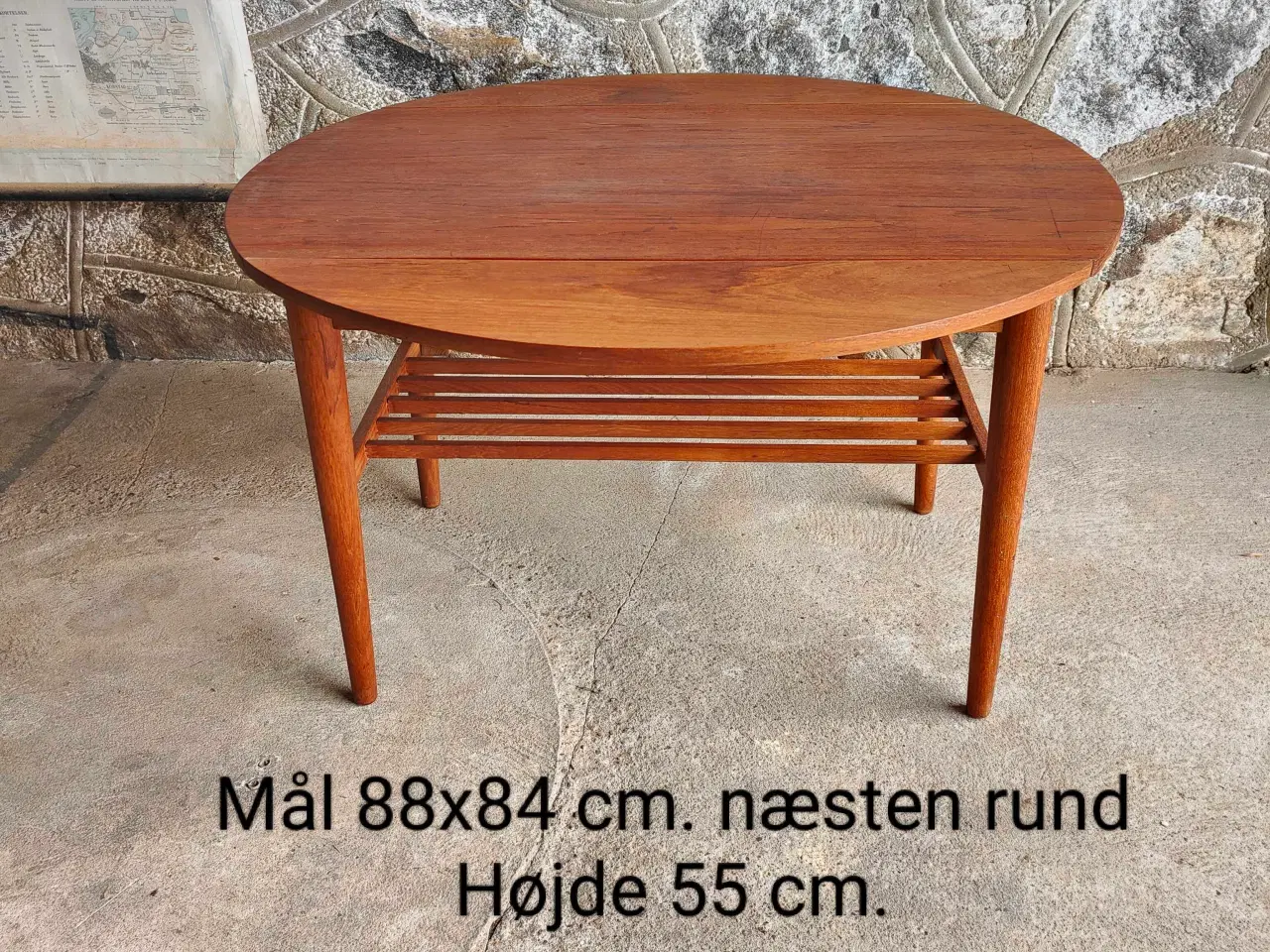 Billede 4 - Fint lille teaktræs sofabord med udtræk