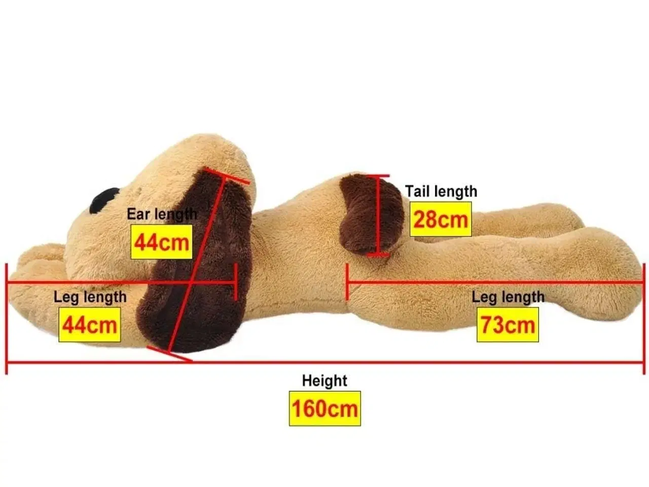 Billede 4 - Tøjdyr hund 160 cm plysstof brun