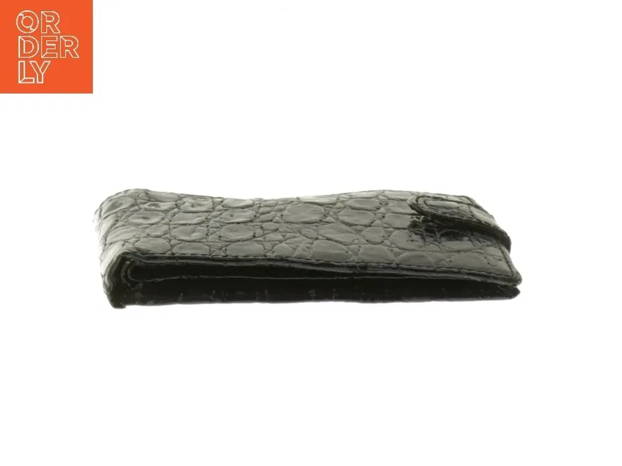 Billede 2 - Sort krokodillemønstret pung (str. 12x9,5 cm)