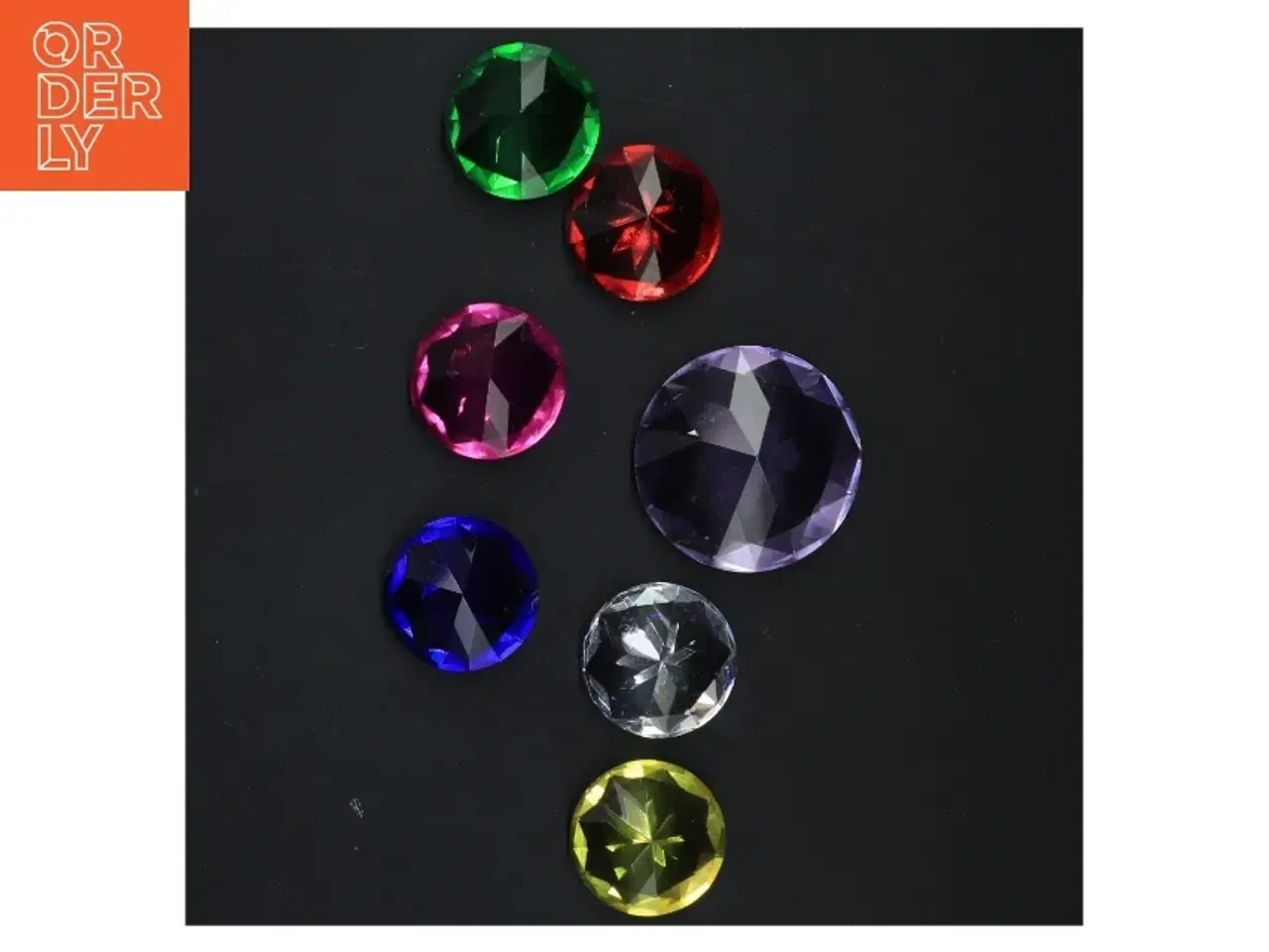 Billede 3 - Flerfarvede dekorative krystalsten (str. 6x3&4,5x2,5 cm)
