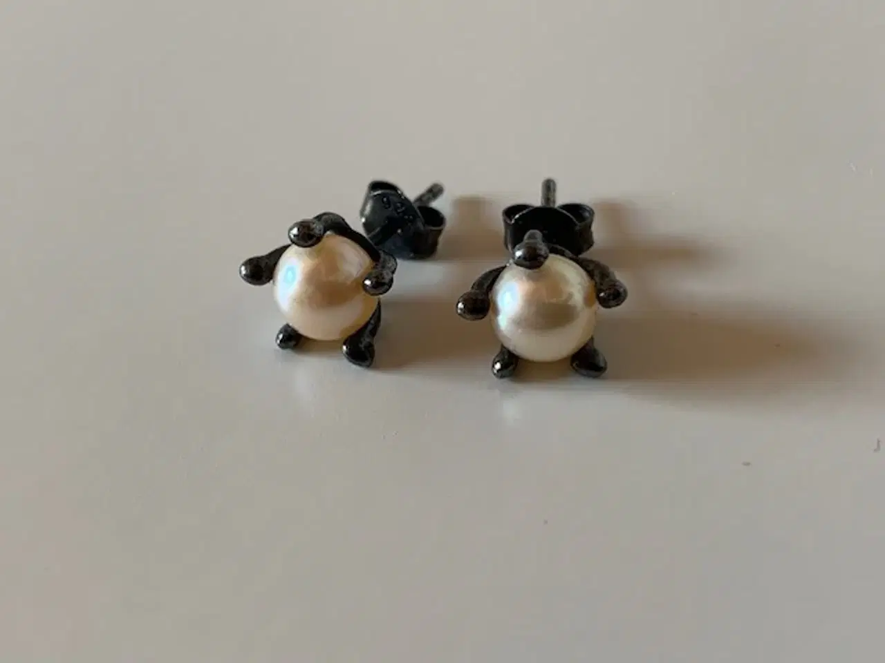 Billede 3 - Ørestikker Spinning, oxyderet sølv 925 med perler