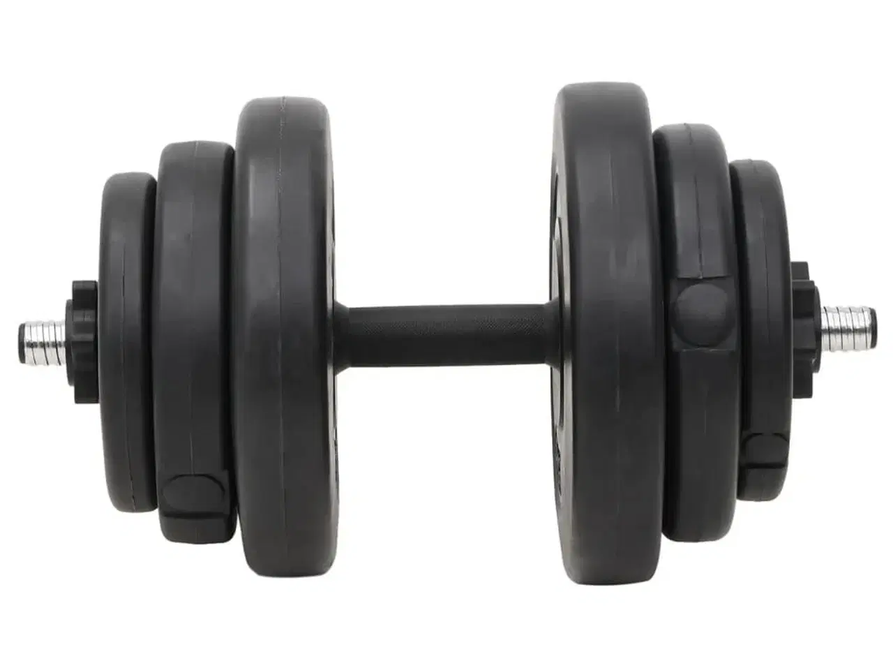 Billede 7 - Vægtstang og håndvægt med skiver 120 kg