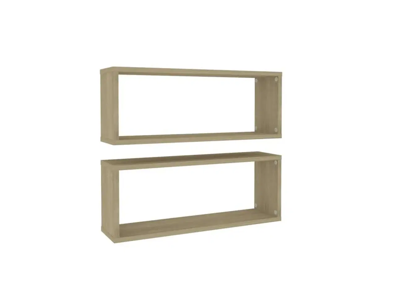 Billede 2 - Væghylder 2stk. 60x15x23cm kubeformet konstrueret træ sonoma-eg